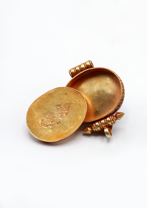 Handcrafted Tibetan Turquoise  Silvers Sterling Gold plated Ghau Pendant