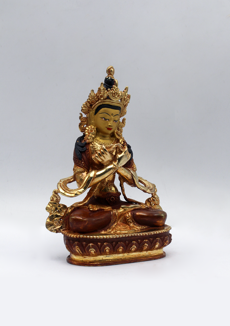 Partly Gold Plated Vajradhara Statue 5.5" H