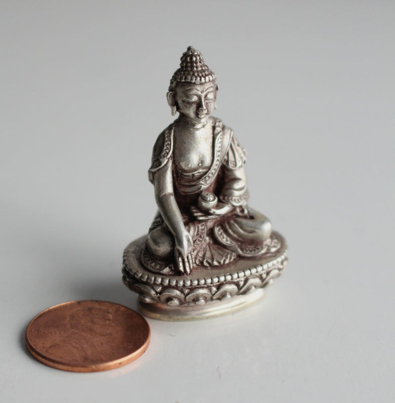 Tiny Ratnasambhava Silver Statue 4cm