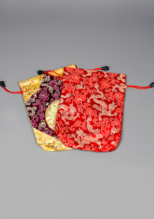 Lotus Brocade Embroidered Mala and Jewelry Bag