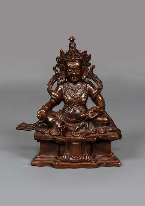 Copper Oxidized Dzambala Statue 6.5"H