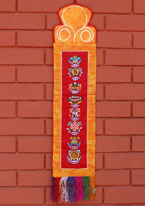 8 Auspicious Symbol Embroidery Wall Hanging