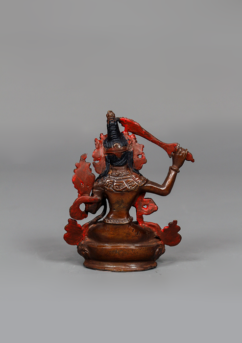 Copper Oxydized Manjushree Statue 3.5" H