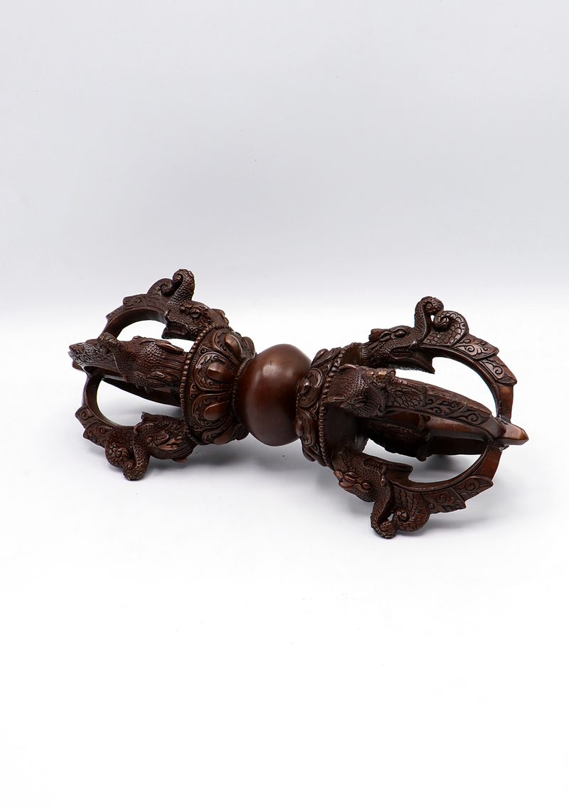 Copper Oxydized Dorjee Vajra 13"L