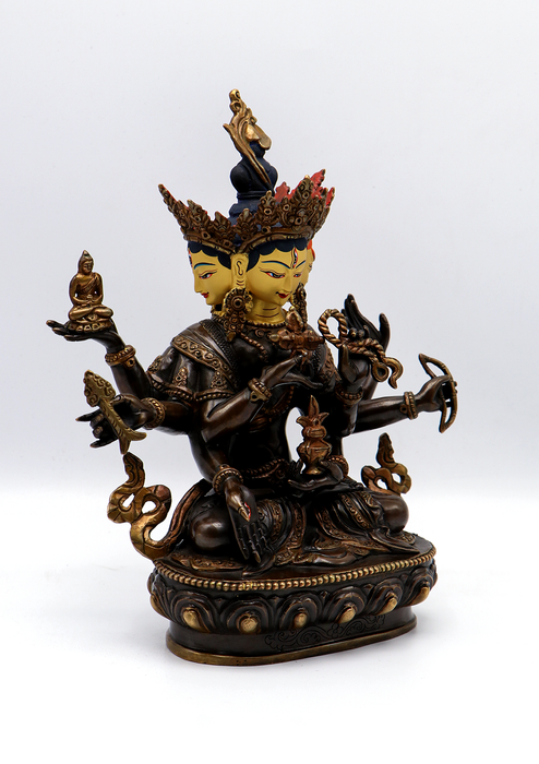 Partly Gold Plated Namgyalma Statue 9"H