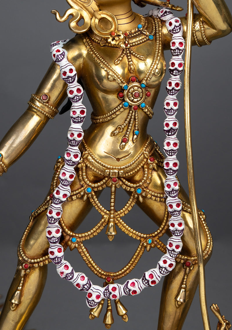 Masterarts 24K Fully Gold Plated Yogini Statue 15"H