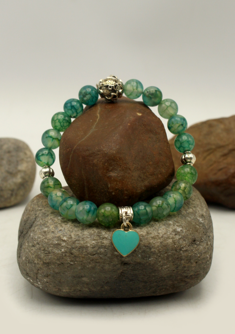 Light Green Mixed Stones Wrist Mala Bracelet