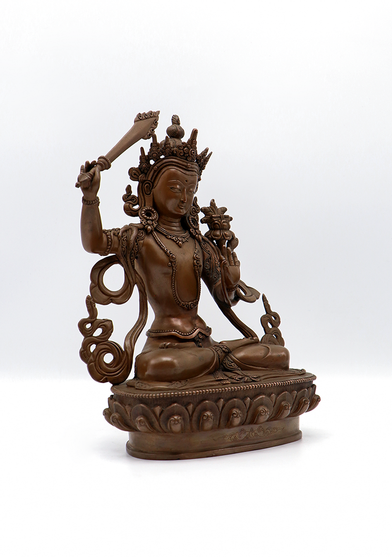 Masterpiece  Copper Manjushri Newar Art Statue