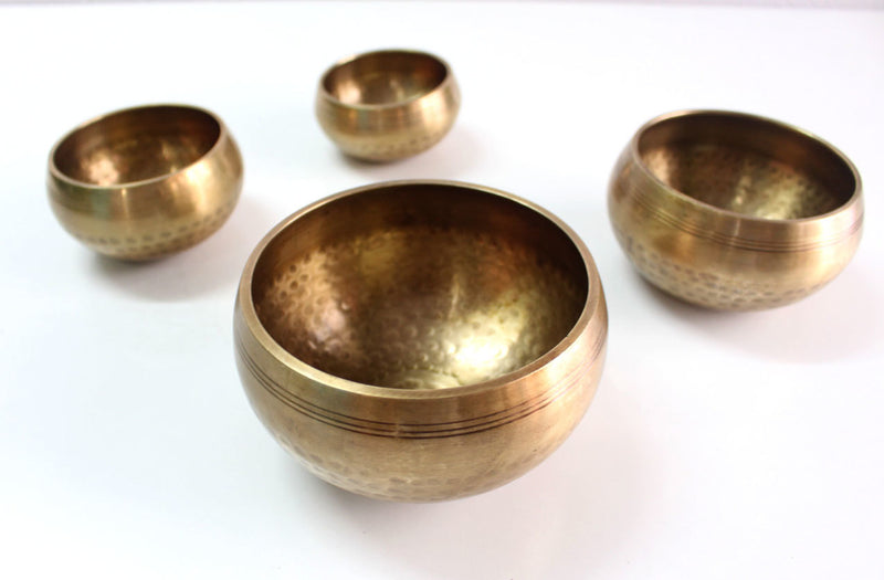 Set of 4 Hand Hammered Tibetan Singing Bowls Set