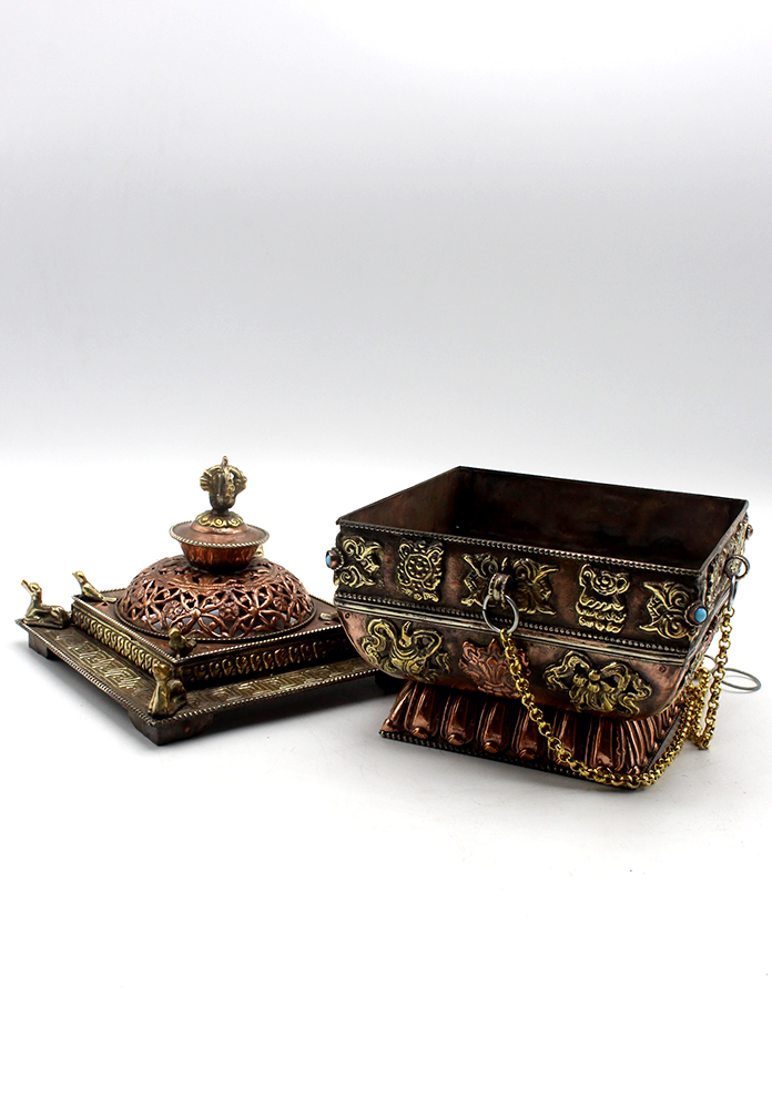 Eight Auspicious Copper Hanging Incense Burner