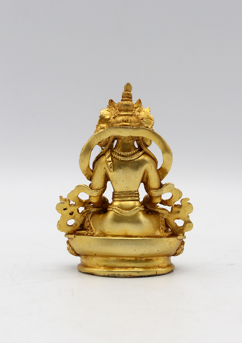 Gold Plated Tibetan Aparmita Statue 3.5"