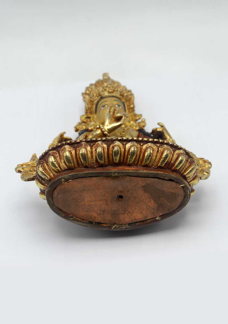 Partly Gold Plated Copper Prajnaparamita Statue 6.5"H (Pragya Paramita)