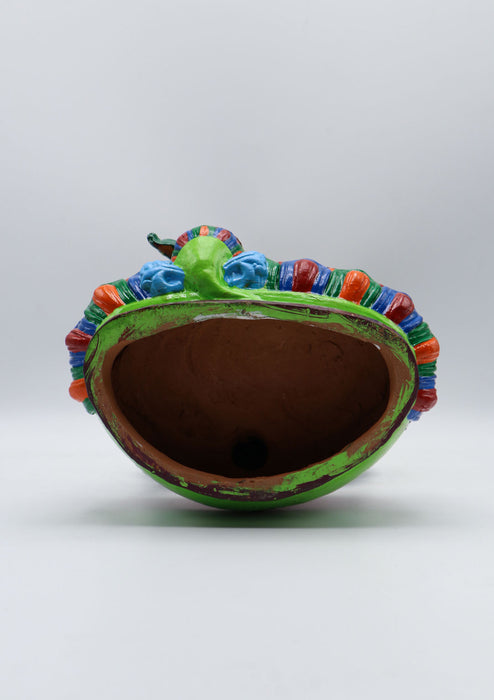 Hand-Painted Terracotta Green Tara Statue 13.5"