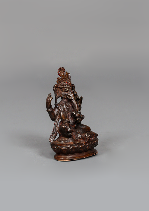 Oxidized Copper Ganesha Statue 2.75" H