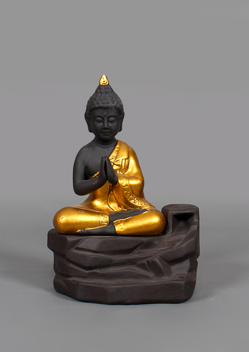 Meditating Buddha Waterfall Backflow Incense Burner