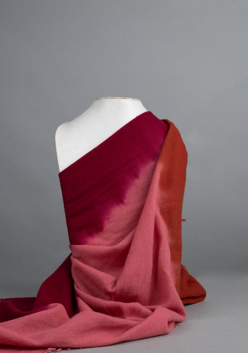 Burgundy Ombre Felt Pashmina Shawl