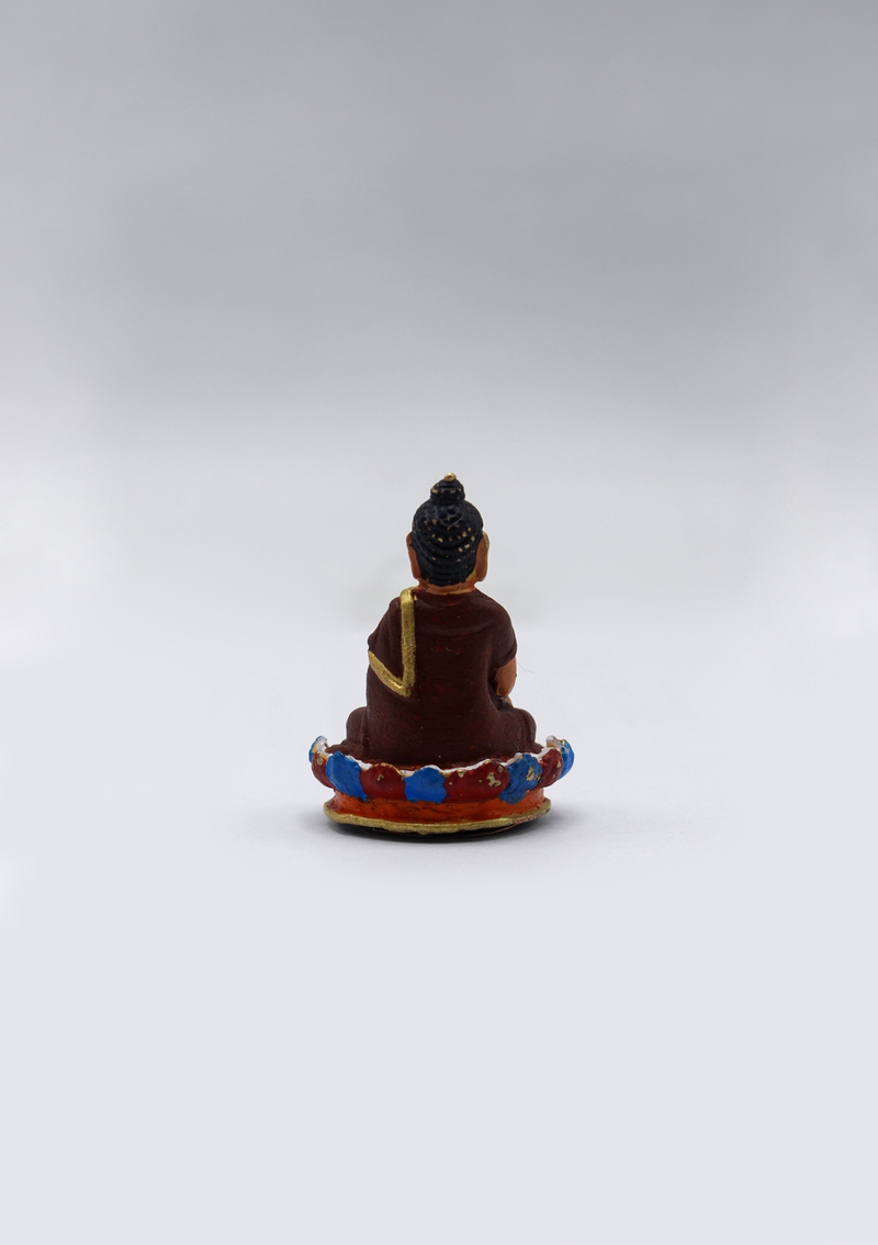 Mini Hand Painted Copper Shakyamuni Buddha Statue 1.5"H