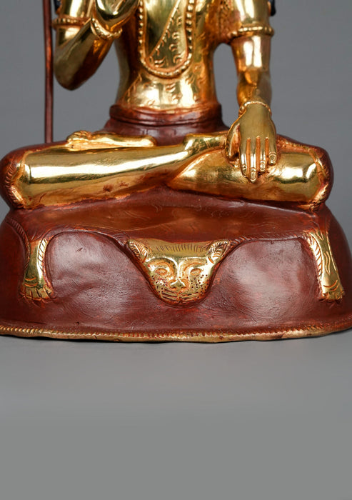 Partly Gold Plated Shiva Statue 8.5"H
