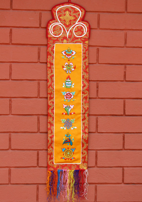 8 Auspicious Symbol Embroidery Wall Hanging