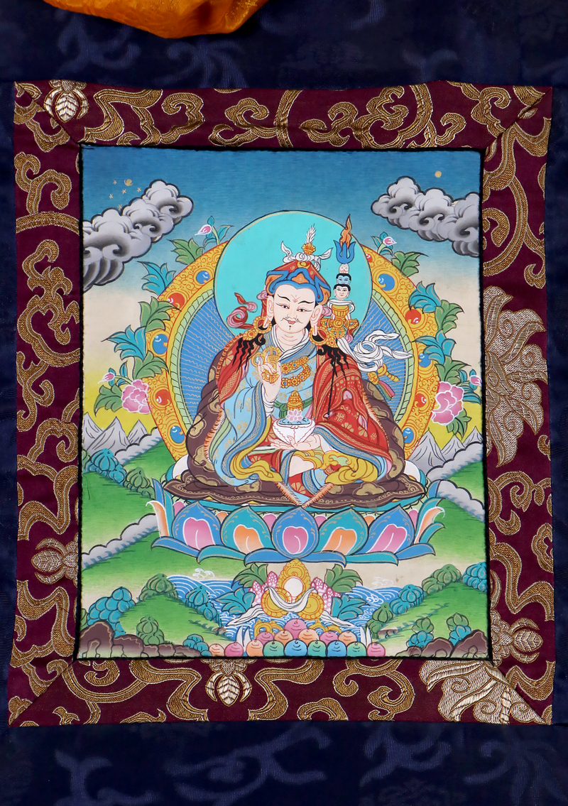 Guru Padmasambhava Brocade Thangka Painting