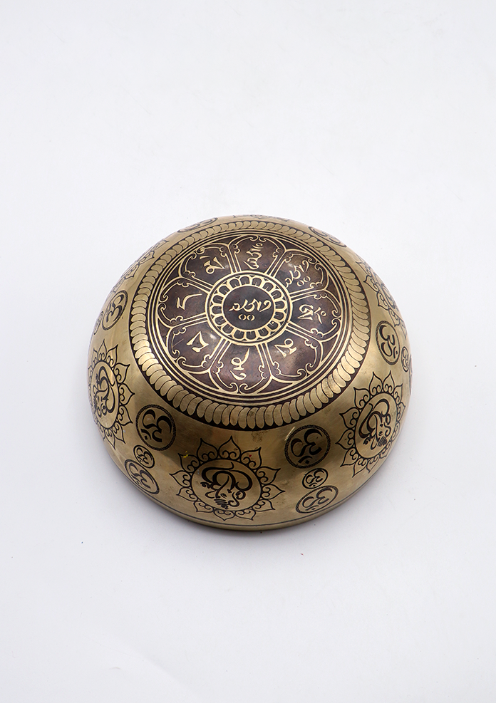 Lord Ganesh Painted Singing Bowl 8"