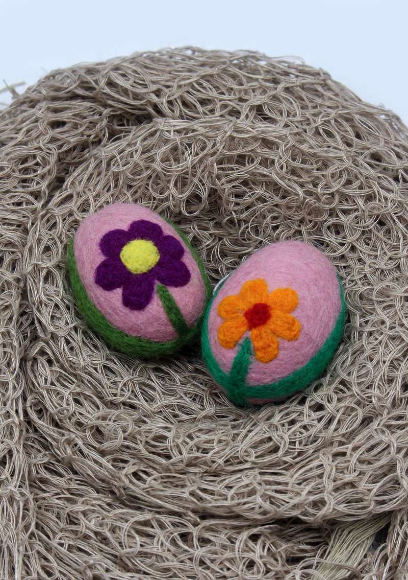 Multi Color Handmade Felt Easter Egg Ornaments