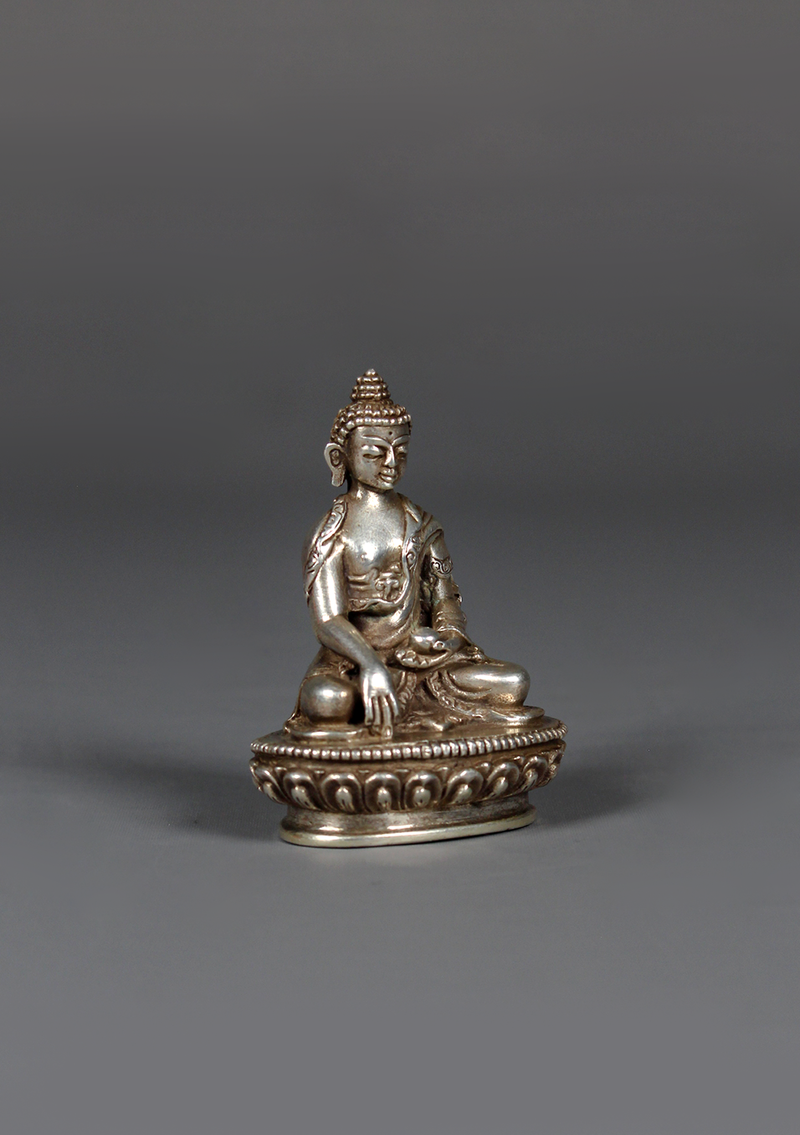 Sterling Silver  925 Shakyamuni Buddha Statue 4.5 cm H