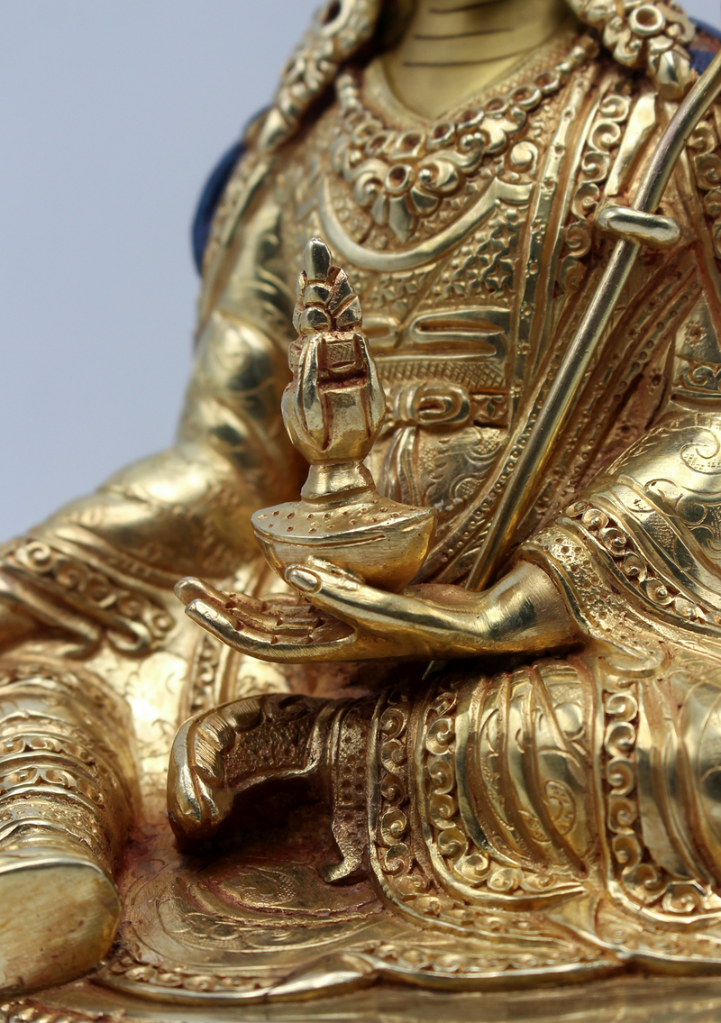 Fully Gold Plated Guru Padmasambhava Statue