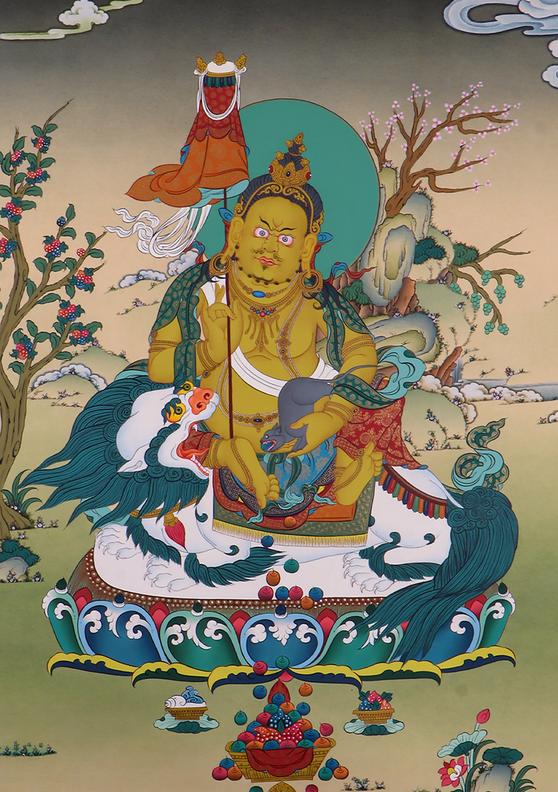 Yellow King Zambala Thangka Painting