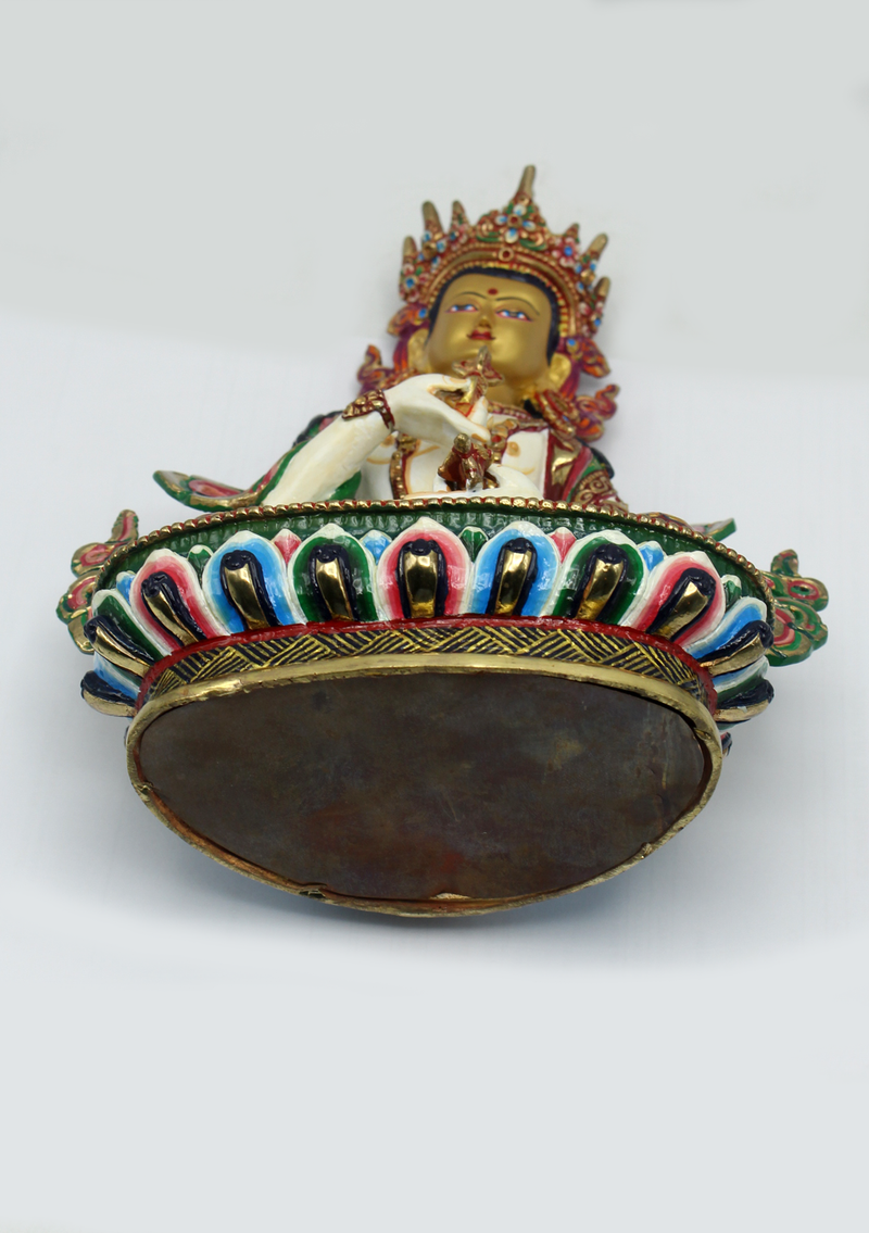 Masterpiece Painted 24 K Gold Bodhisattva Vajrasattva Statue 9"H