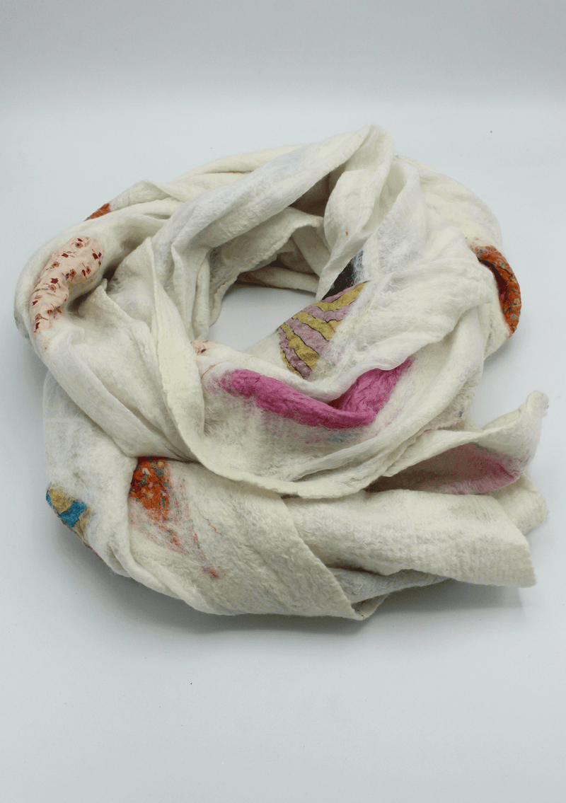 Felt White Mosaic Wrap