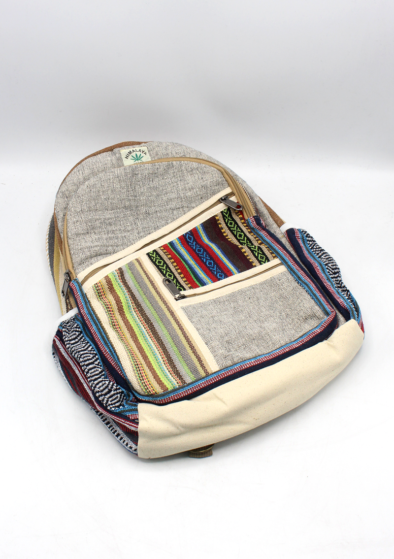 Jeans Gray Color Hemp Backpack