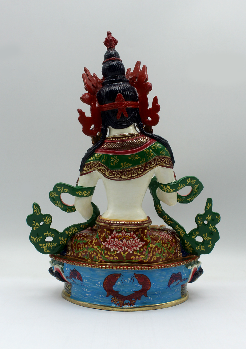 Masterpiece Painted 24 K Gold Bodhisattva Vajrasattva Statue 9"H