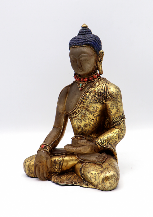 Crystal Shakyamuni Buddha Statue 9"H