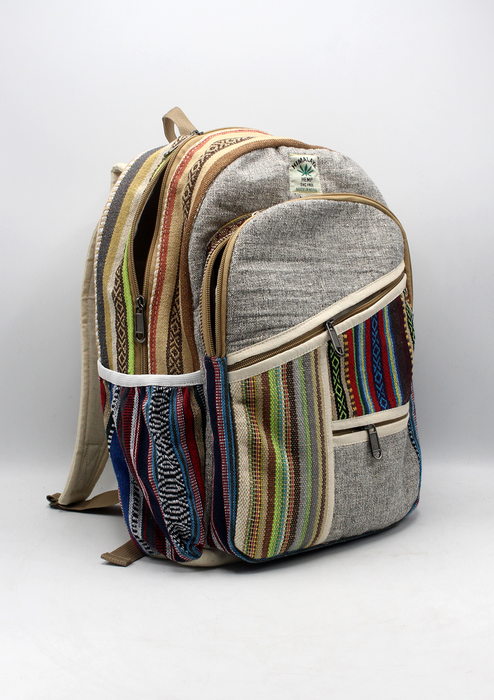 Jeans Gray Color Hemp Backpack