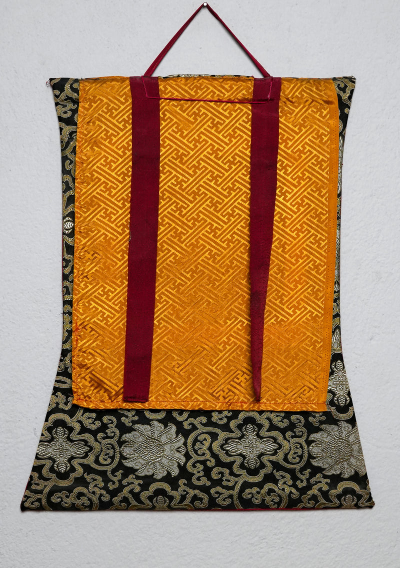 Vajrasattva Thangka Painting with Brocade