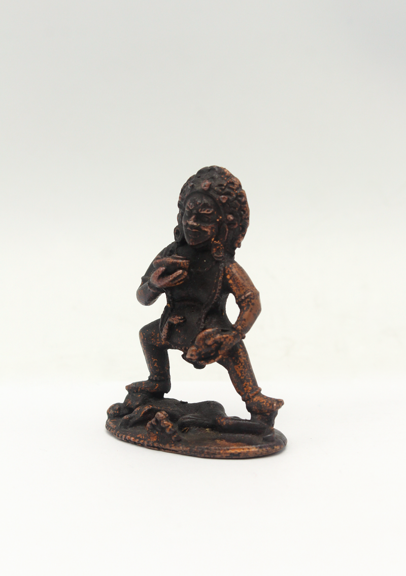 Copper Mini Black Jambala Statue 3"