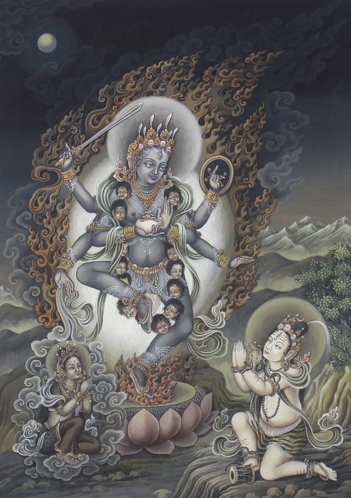 Guhyeshwari Newari Pauba Print Signed by Sundar Sinkhwal