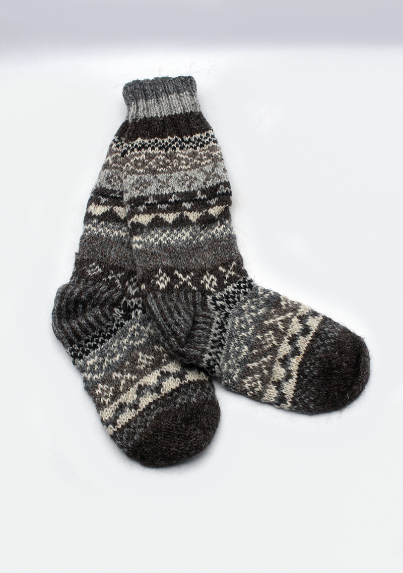 Handknitted Natural Woolen Knee High Socks SALE 65% OFF