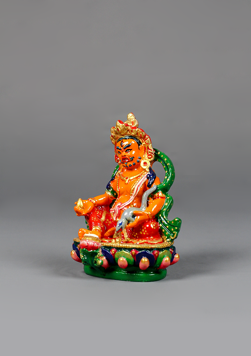 Hand Painted Resin Zambala Statue 4"