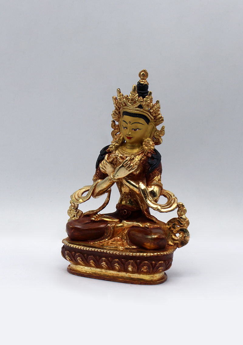 Partly Gold Plated Vajradhara Statue 5.5" H