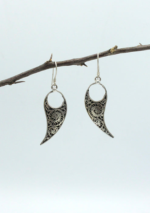 Sterling Silver Filigree Dangle Earrings