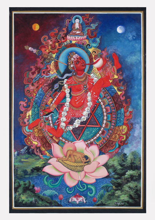 Vajrayogini Large Lotus  Pink  Thangka Painting