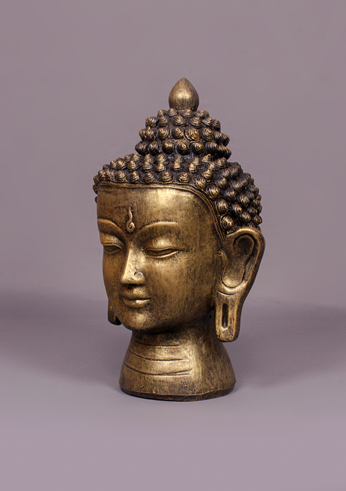 Handpainted Ceramic Buddha Head 12" H