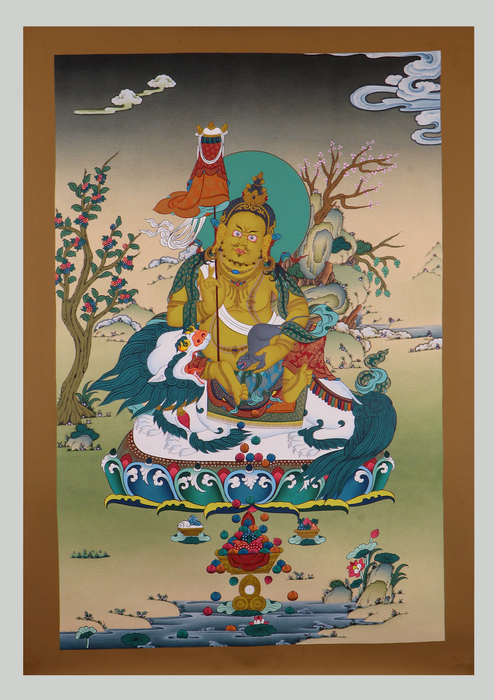 Yellow King Zambala Thangka Painting