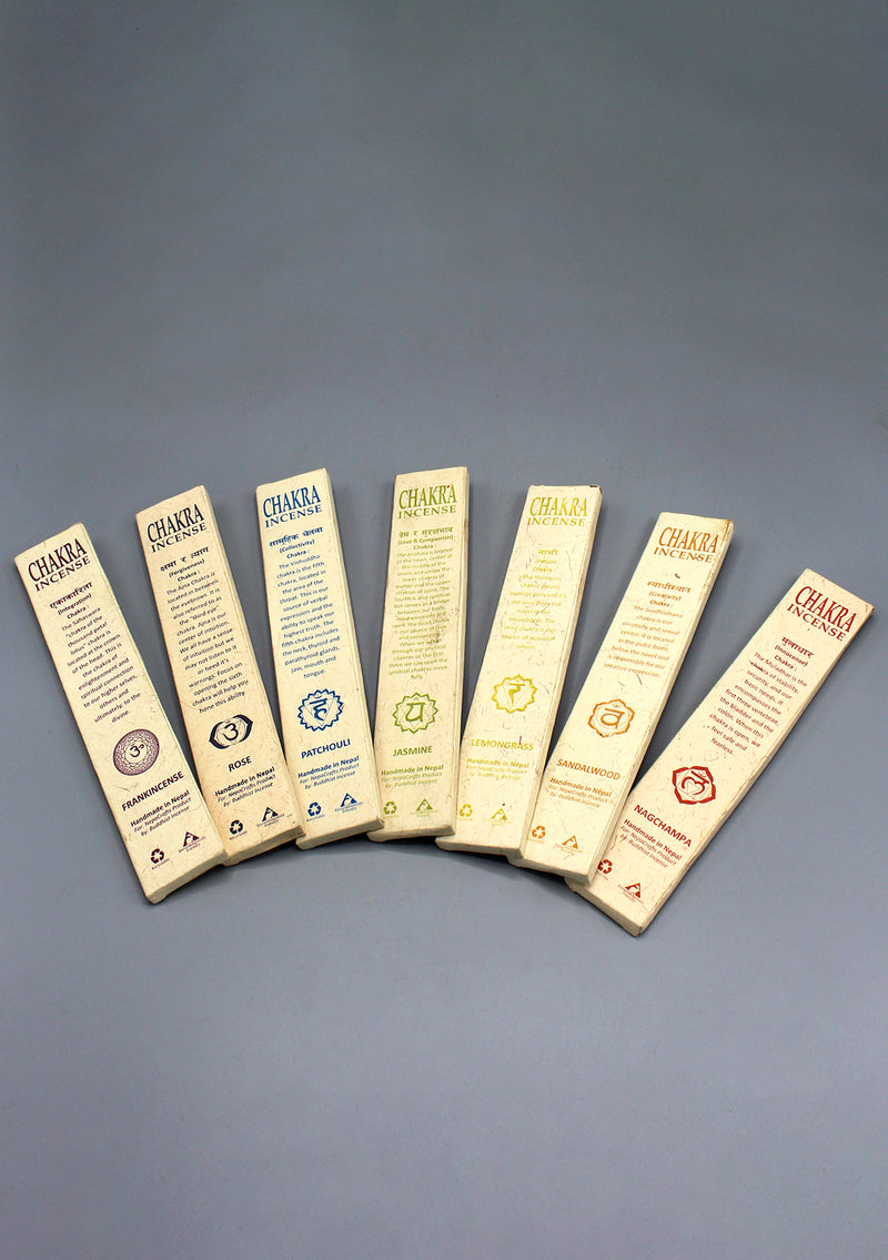 Seven Chakra Incense Sticks Set with Free Wooden Burner