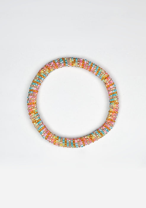 Soft Pastel Nepalese Roll Bead Bracelet
