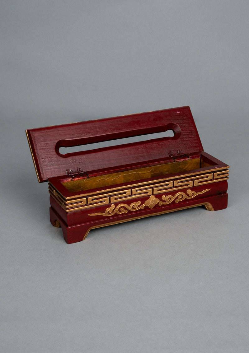 Handpainted Tibetan Pattern Wooden Incense Burner