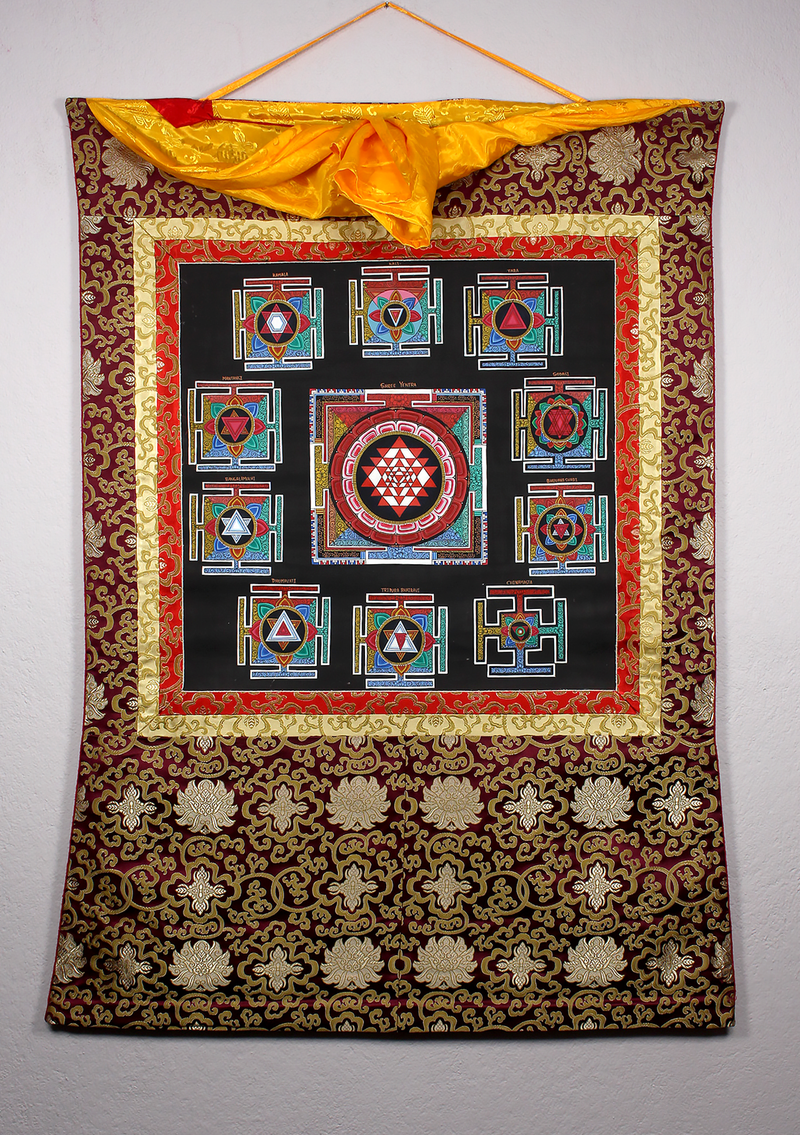 Shree Yantra Brocade Thangka Painting