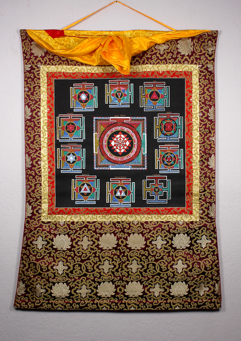 Shree Yantra Brocade Thangka Painting